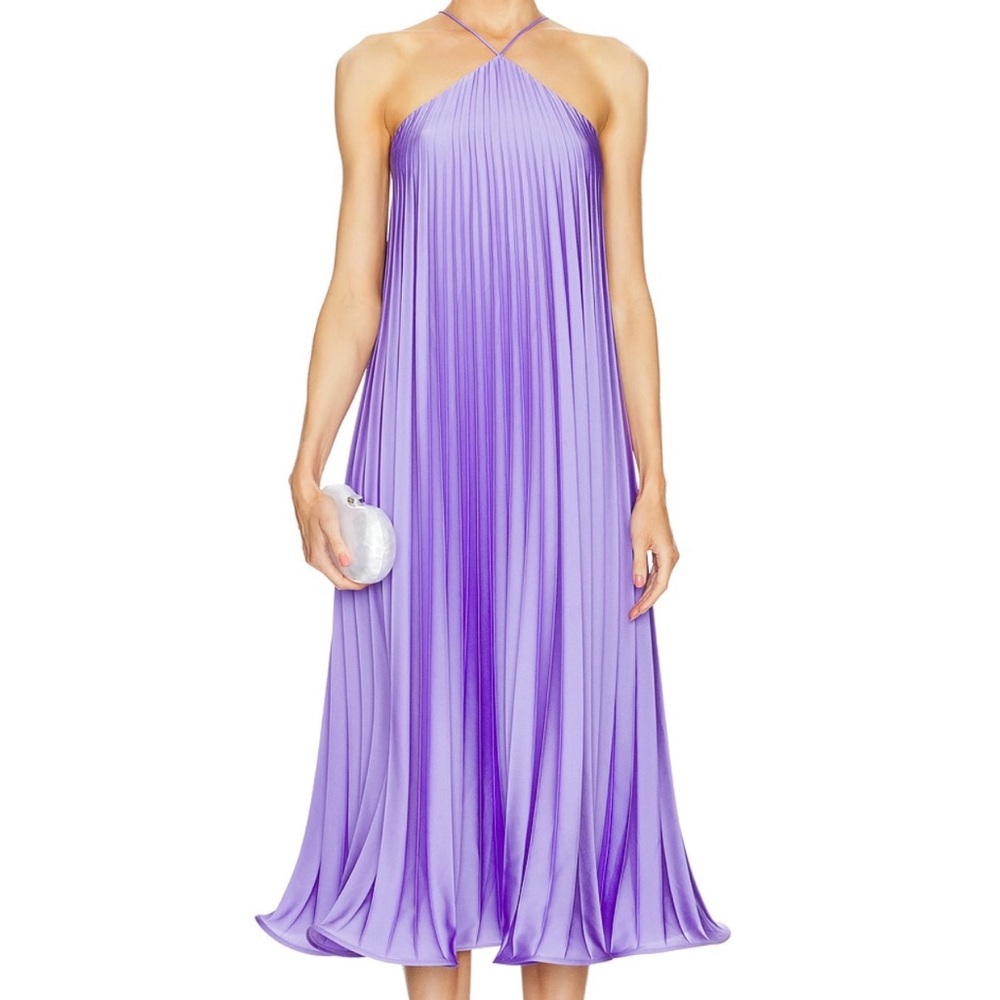 Elegant Purple Halter Dress